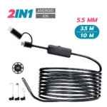 กล้องงู Full HD 2IN1 TypeC-Lightning เลนส์ 5.5 มิลลิเมตร