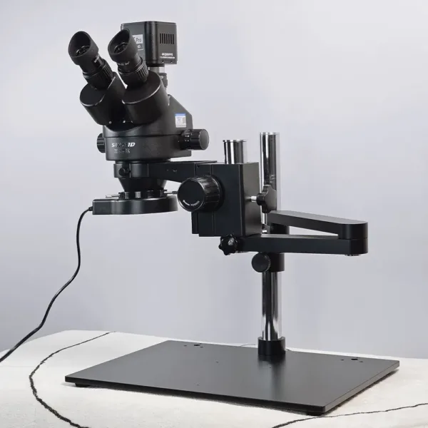 กล้องจุลทรรศน์ stereo 7-45x หมุนแขนได้ 360 องศา พร้อมกล้อง 4K