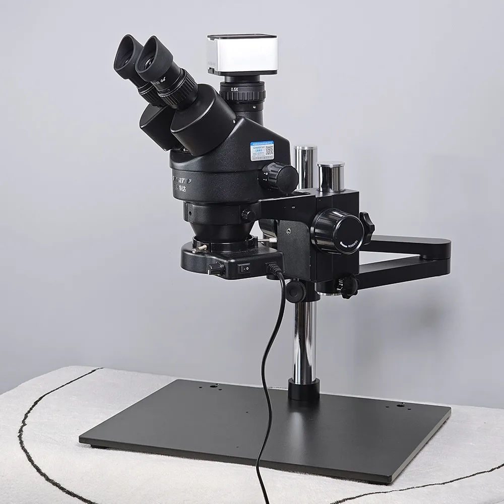 กล้องจุลฯ มีแขน 360 องศา SANQTID trinocular stereo 7-45x กล้อง 2K